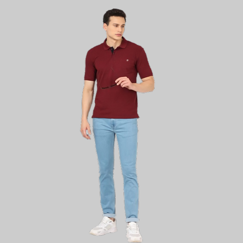 OTTO :  Symbol Men’s Solid Cotton Rich OttoT Shirt | Collar Tshirts | Half Sleeves | Plain-Regular Fit