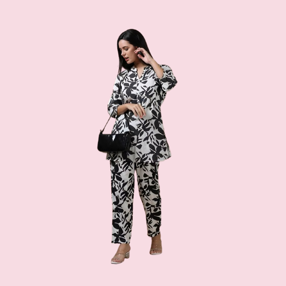 MARCIA : Printed Rayon Straight Co-Ord Set