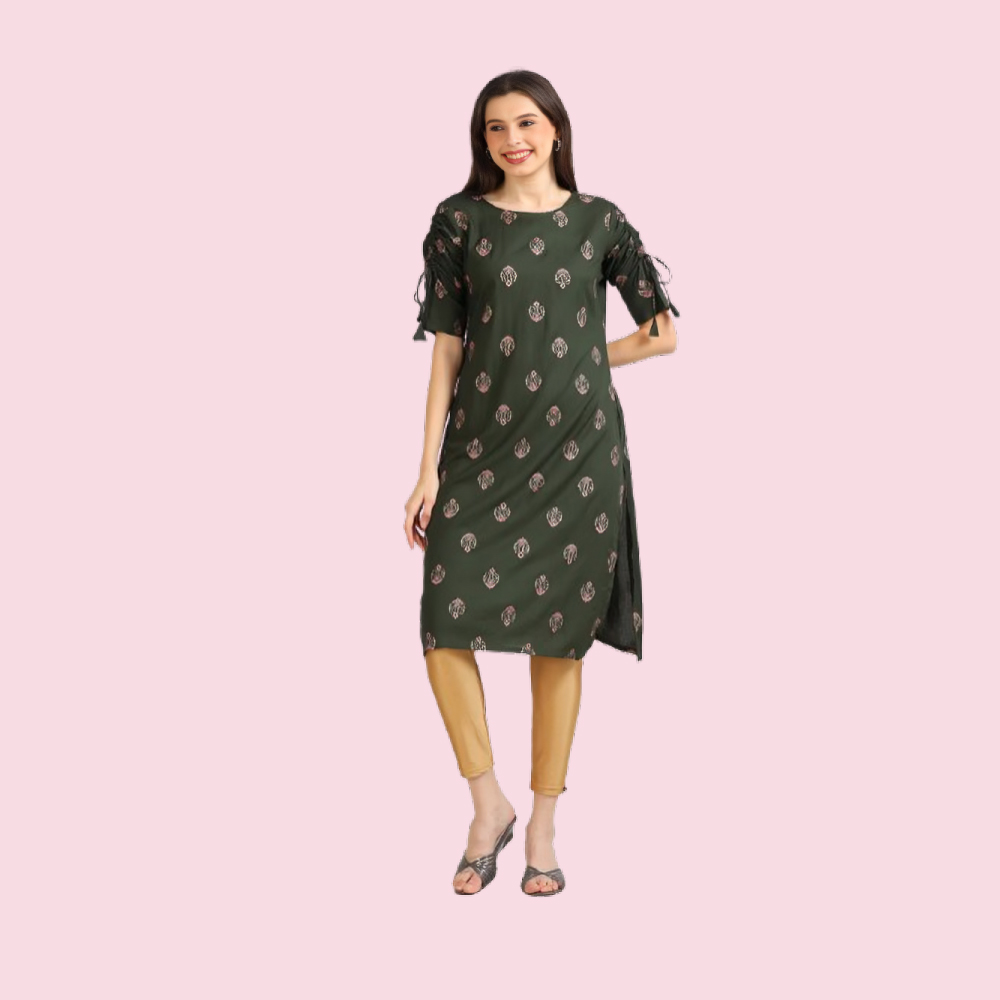 MARCIA : Women’s  Printed Straight Long Kurta