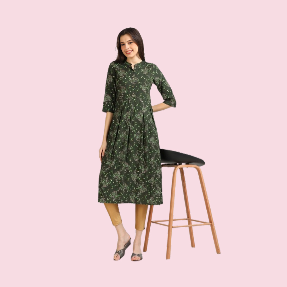 MARCIA :  Women’s Printed Kalamkari Party & festive kurta, full length