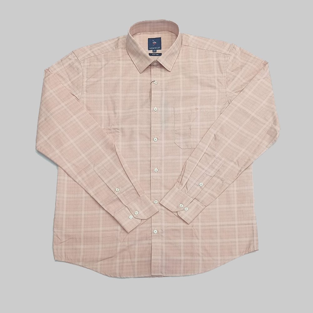 VENFIELD :  Men’s Cotton Full Sleeve Checkered Smart Fit