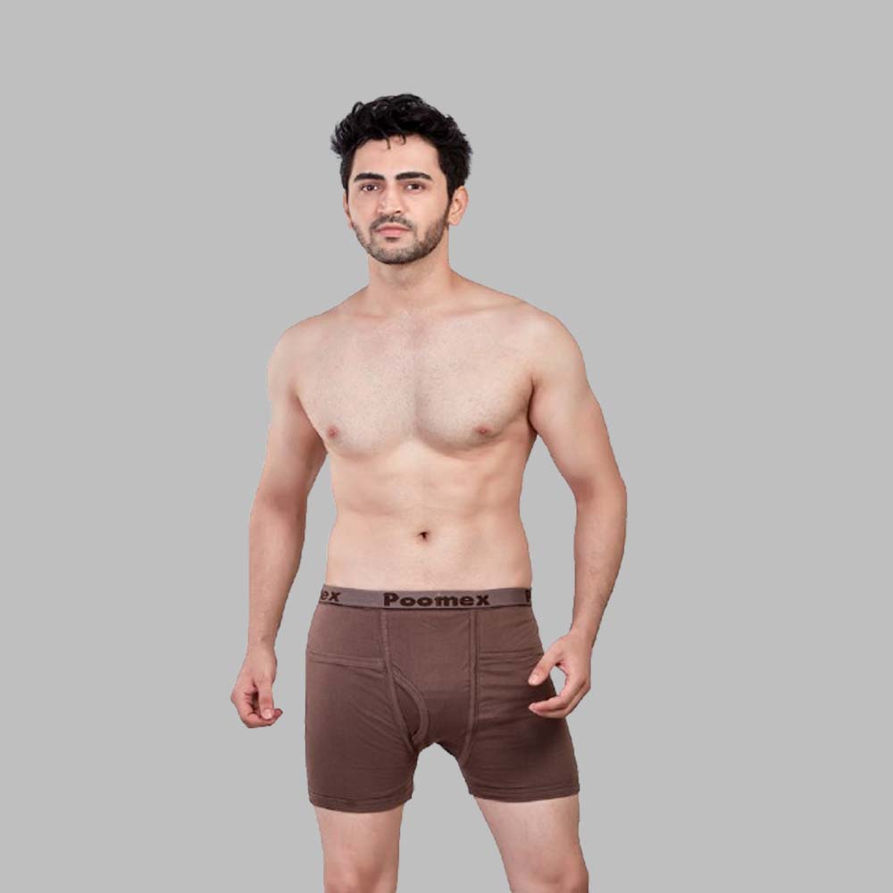 Poomex| Men’s Cotton Soild |  Pocket| Trunks