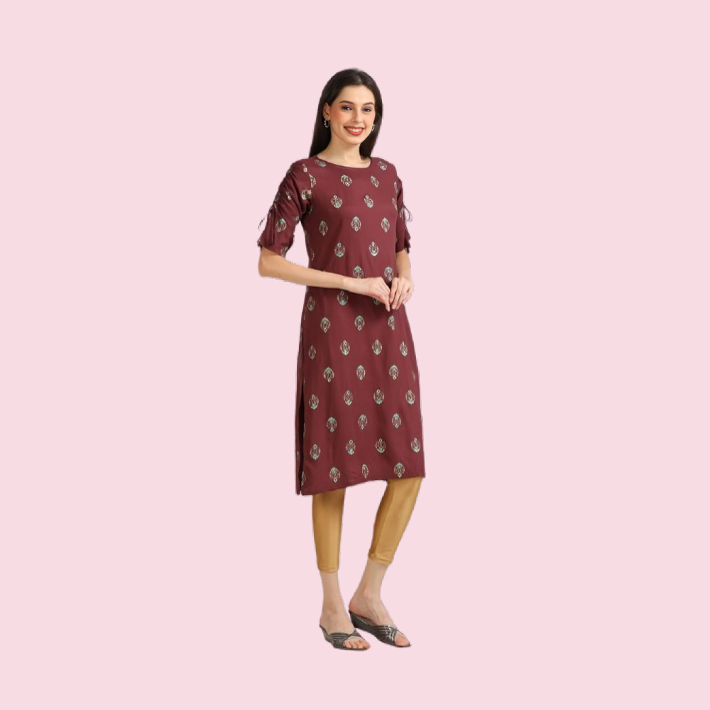 MARCIA : Women’s  Printed Straight Long Kurta