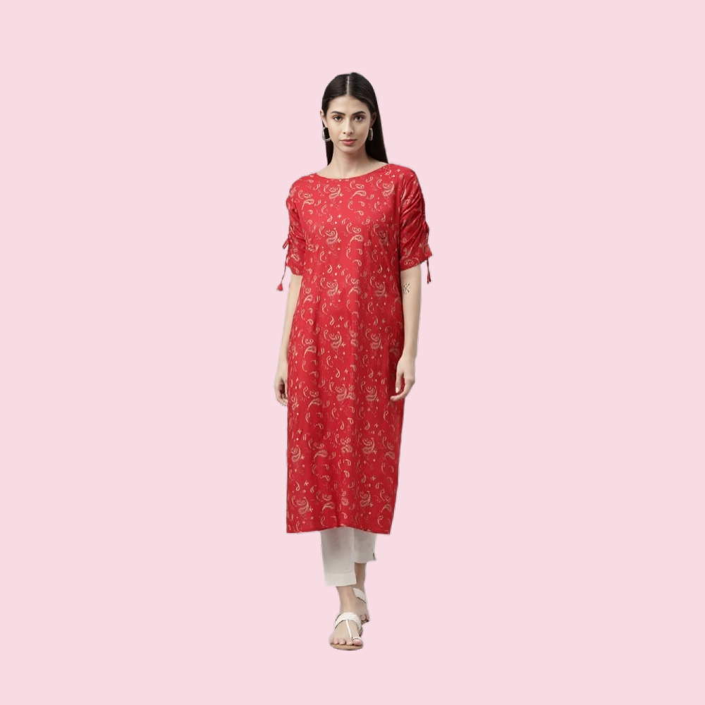 MARCIA : Women’s Printed Straight Long Kurta