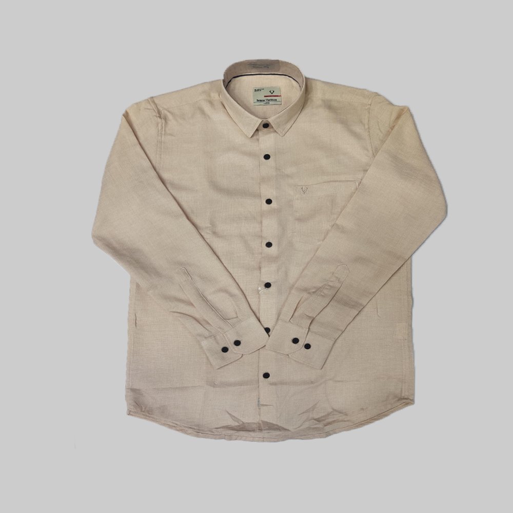 INDIANVINTAGE : Men’s Solid Cotton Formal Shirt | Plain | Full Sleeve-Regular Fit