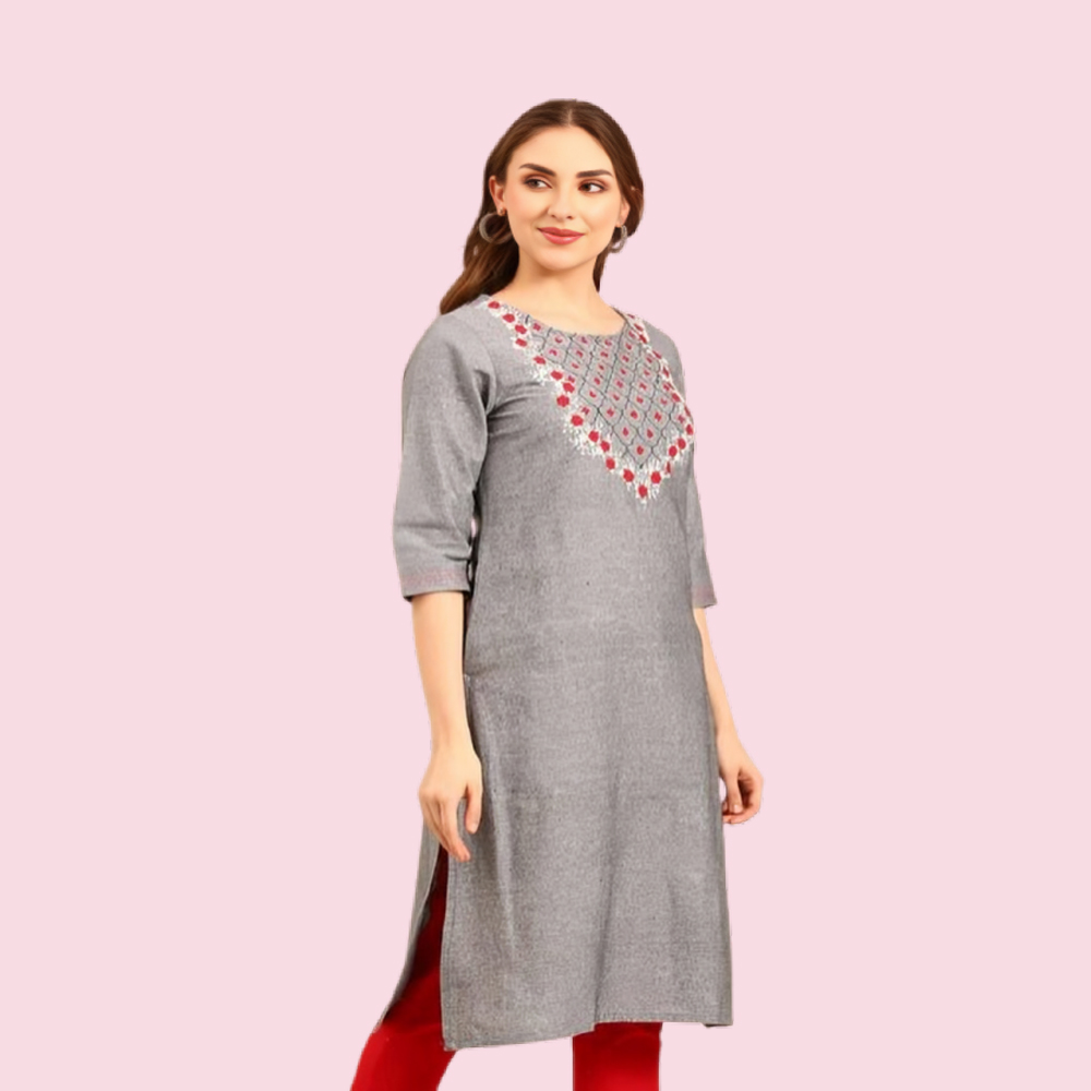 MARCIA :Embroidery Cotton Kurta Set