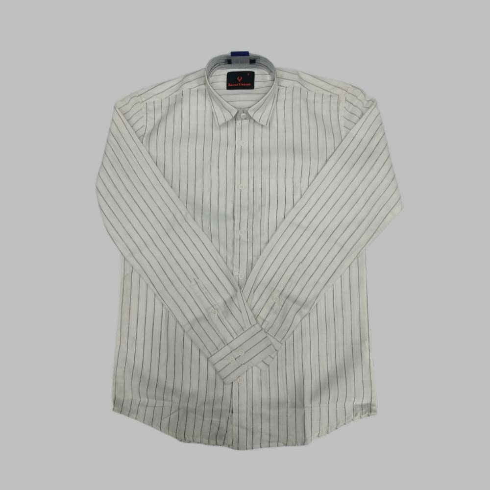 INDIAN VINTAGE  | Men’s Slim Fit Full Sleeve Striped Formal Shirt | Cotton Rich | Wonder Fabric | Casual Wear