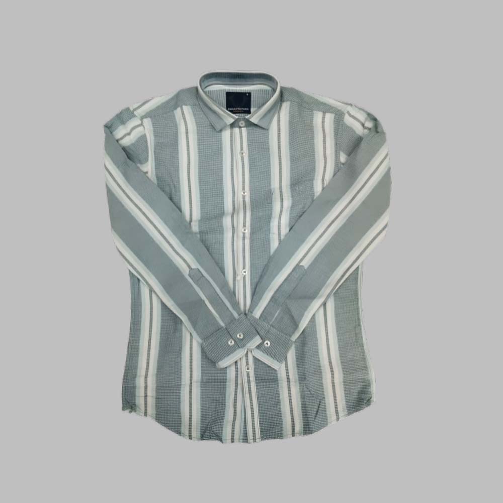 INDIAN VINTAGE :   Men’s Slim Fit Full Sleeve Striped Formal Shirt | Cotton Rich | Wonder Fabric | Casual Wear