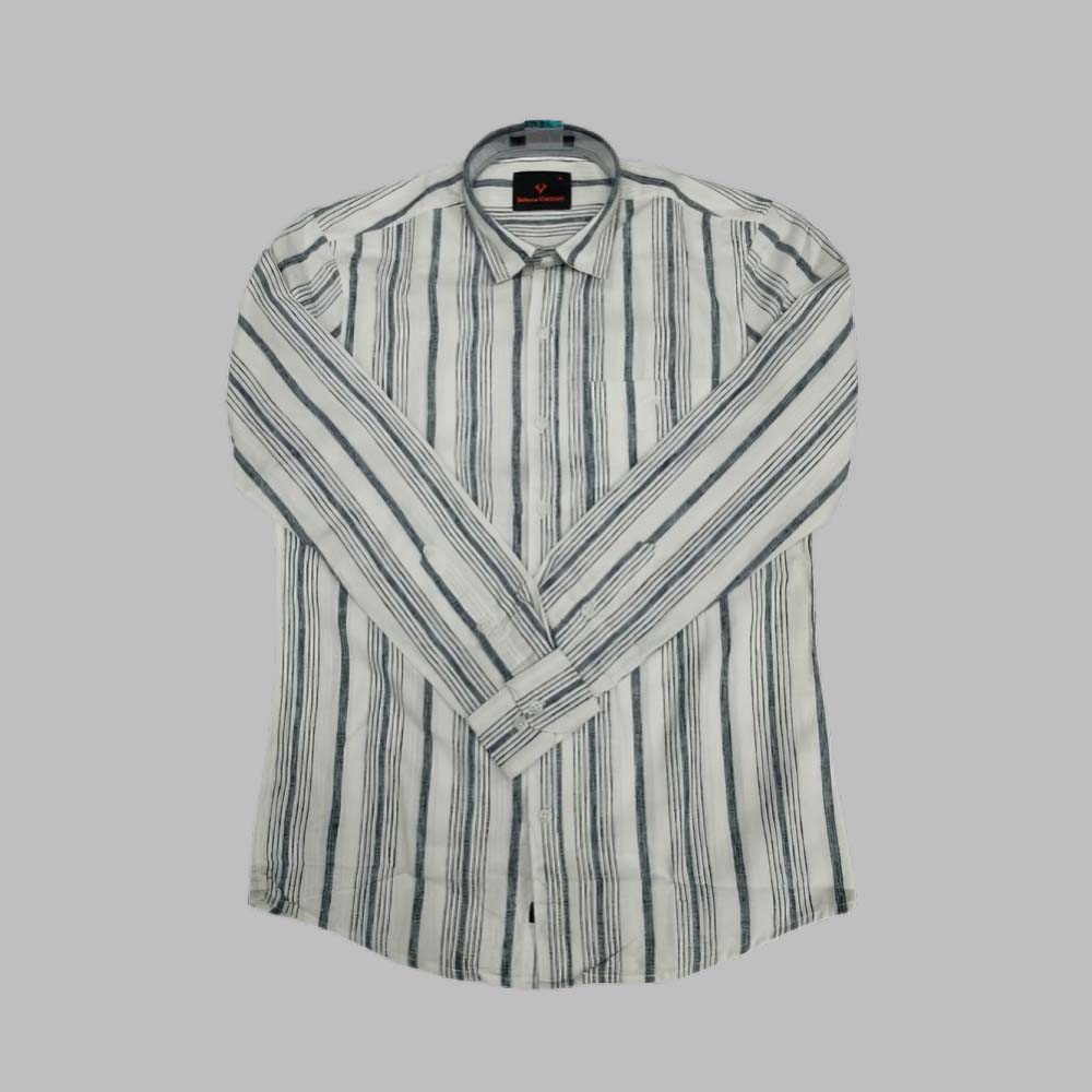 INDIAN VINTAGE : Men’s Slim Fit Full Sleeve Striped Formal Shirt | Cotton Rich | Wonder Fabric | Casual Wear