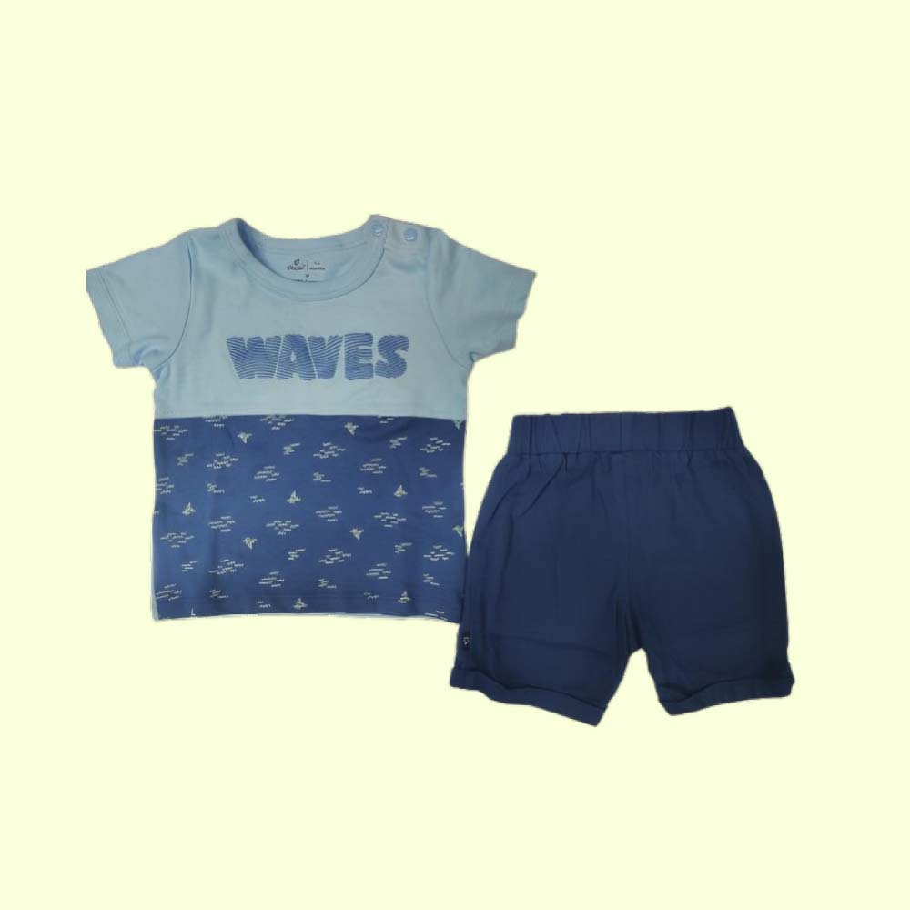 POPEES : Organic Cotton Shirt and Short Set | GOTS certified Cotton | Summerwear Set