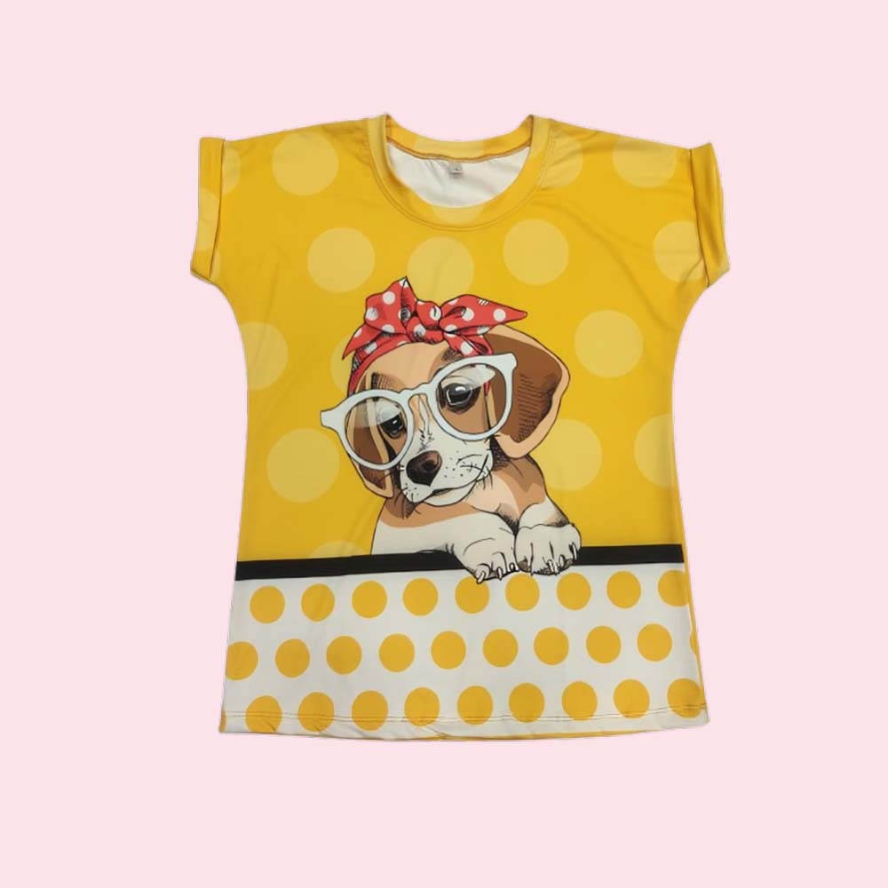 WOMENS : Women Printed Round Neck Regular Fit T-Shirt
