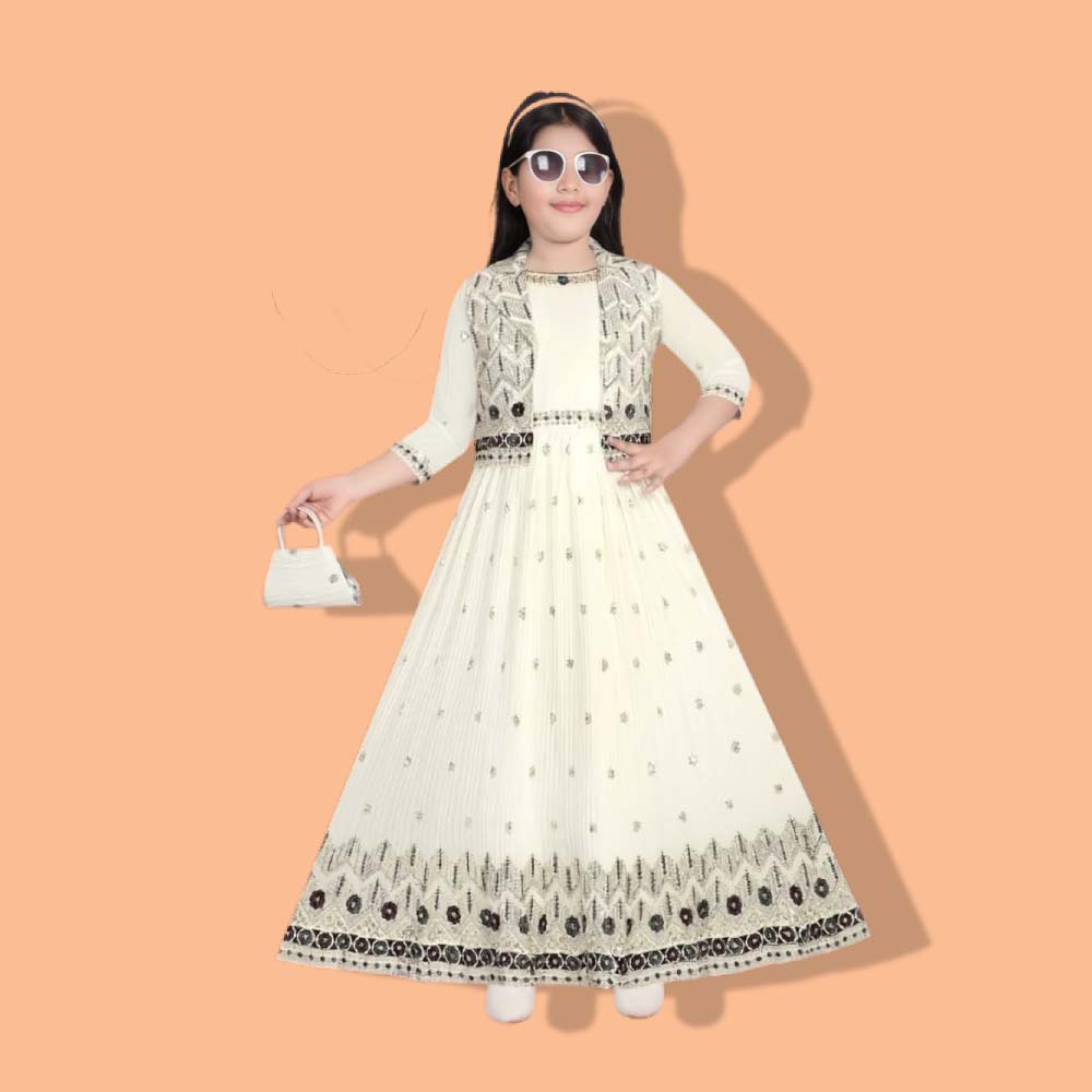 DIPASTRADING :  Girl’s Modern Lehenga Choli with Koti – Indo-Western, , Soft Fabric And Comfortable, Readymade