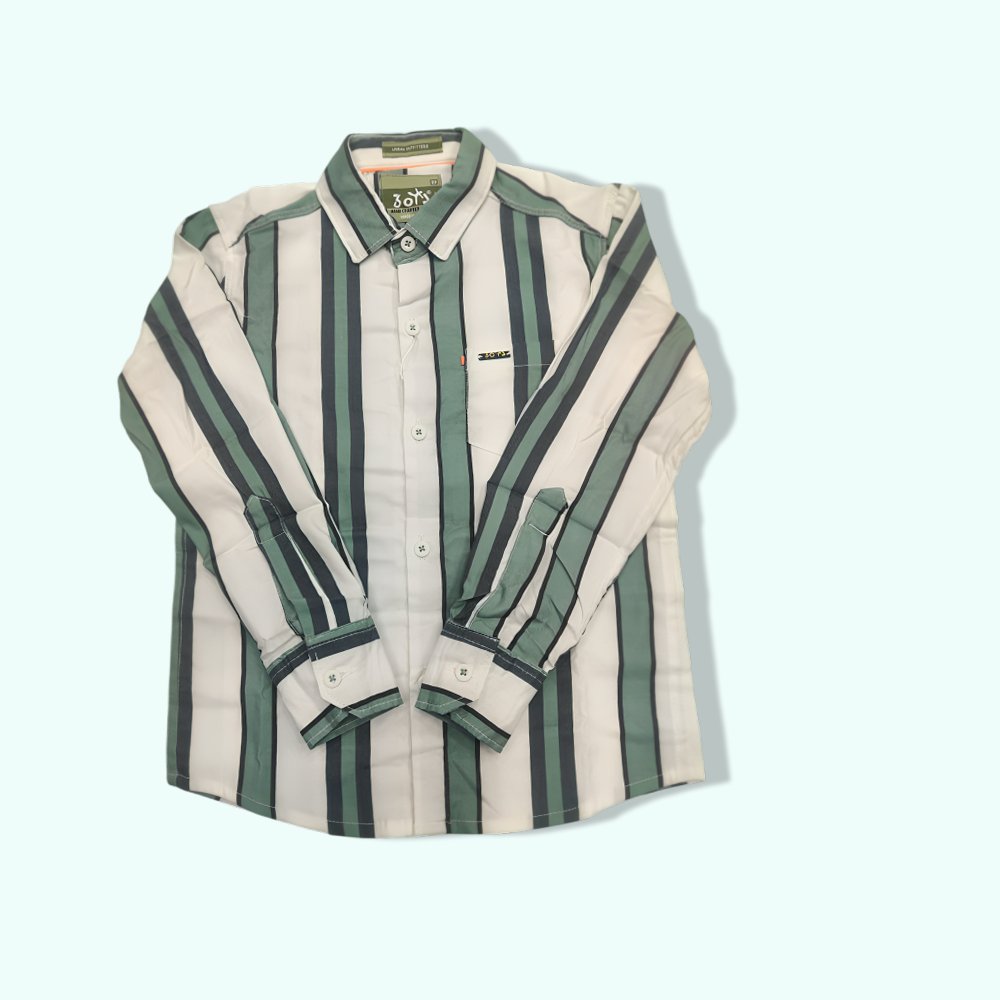 BLU-O : Striped Cotton Full Sleeve Casual Shirt for Boys with pocket l Cotton Casual Shirt for boys l Casual Wear shirts for Boys