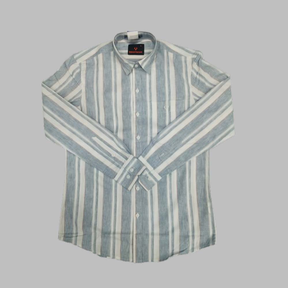 INDIAN VINTAGE | Men’s Slim Fit Full Sleeve Striped Formal Shirt | Cotton Rich | Wonder Fabric