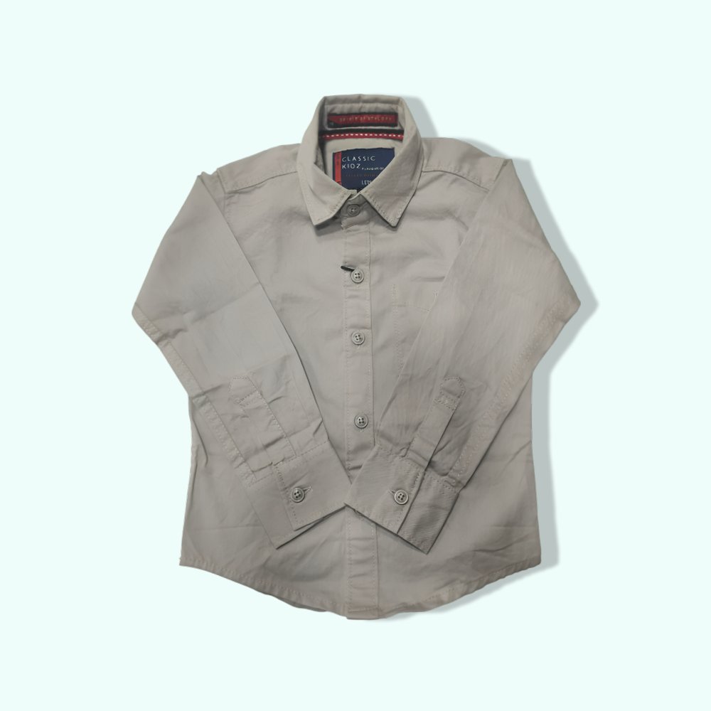 CLASSIC KIDS :  Solid Casual Shirt Cotton, Spread Collar, Buttoned Front – Perfect for Boys’ Casual Elegance.