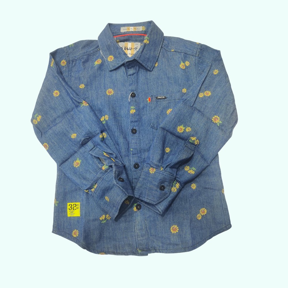 BLU-O : Cotton Full Sleeve Casual Shirt for Boys with pocket l Cotton Casual Shirt for boys l Casual Wear shirts for Boys