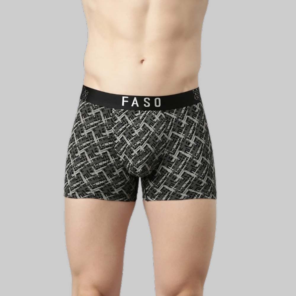 FASO |  Mens Premium |  Cotton  Solid | Illusion Print Trunk | Comfortable Wear