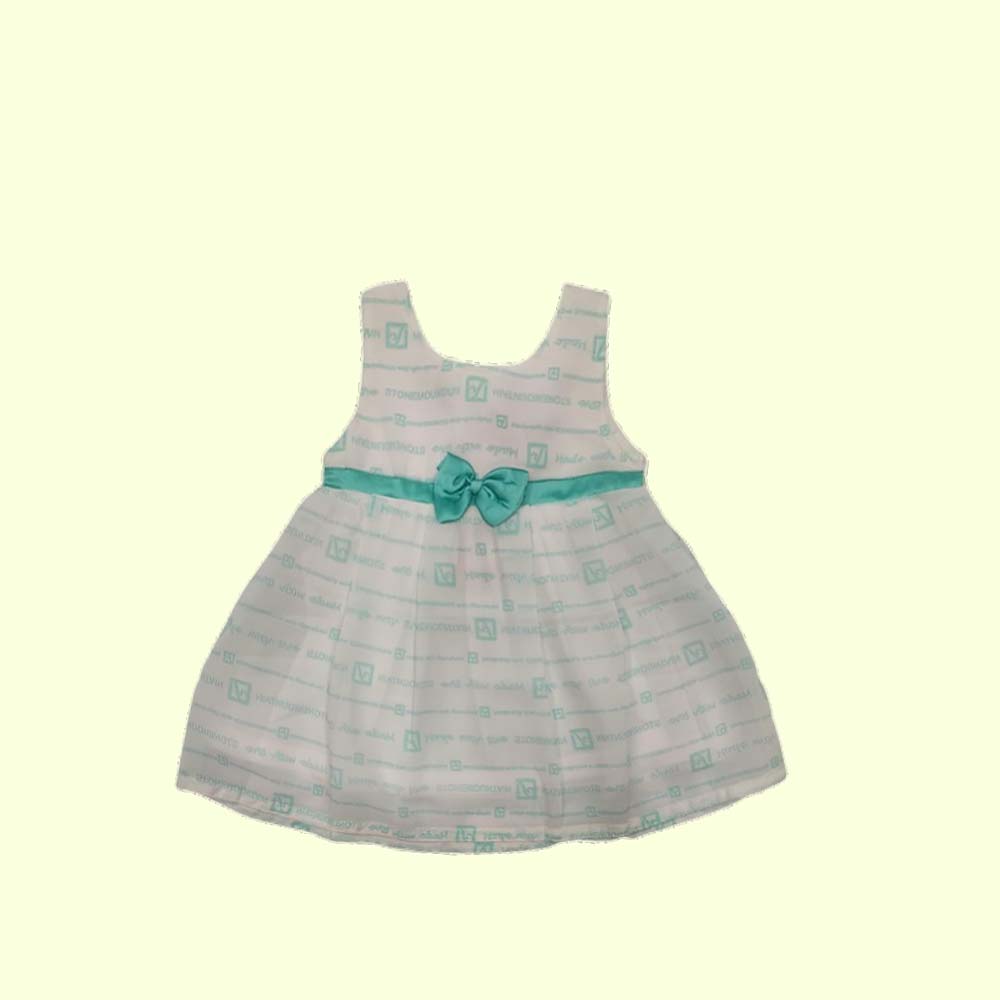 ZOLA : Girl’s Rayon Cotton White Floral Printed Knee Length Frock Dress.