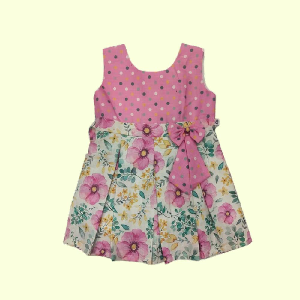 Cotton Work Knee Length Fit & Flare Dress for Kids & Girls