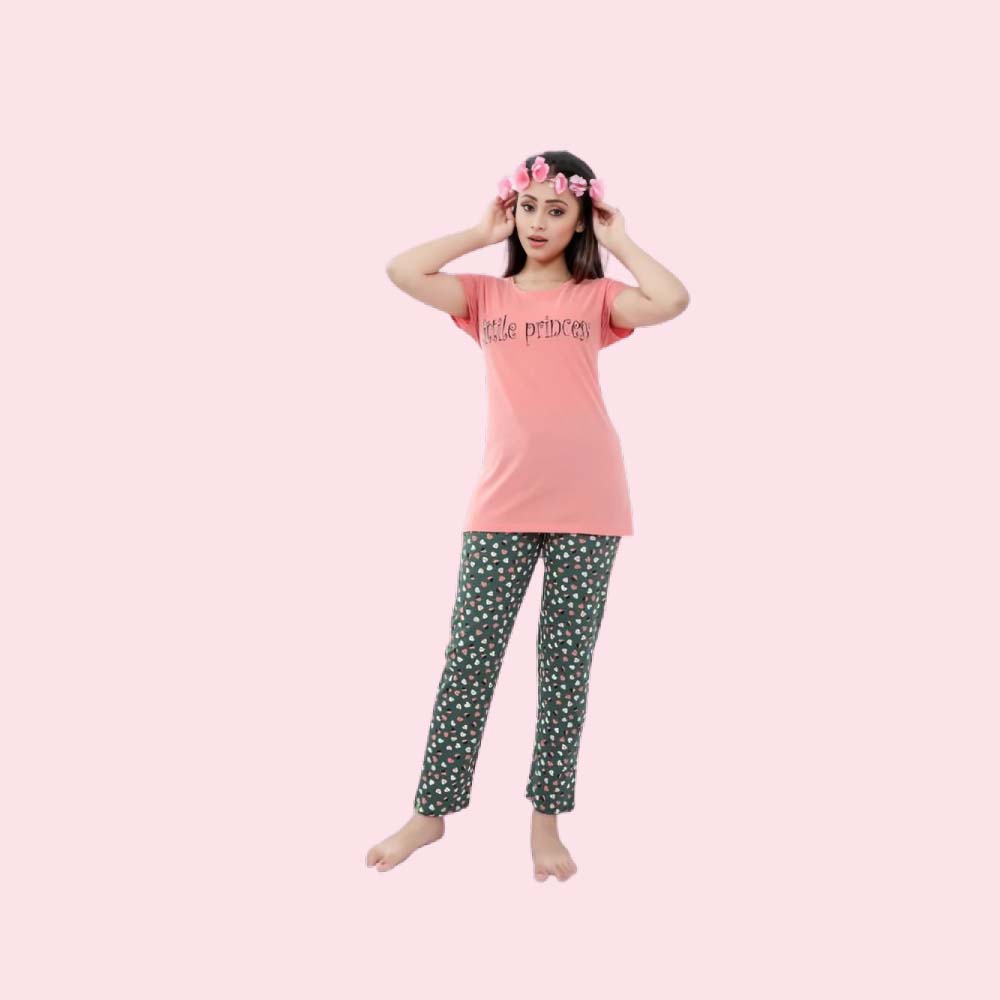 HUGGY :  Women’s Cotton SquareNight Suit Set Of Top & Pajama Set