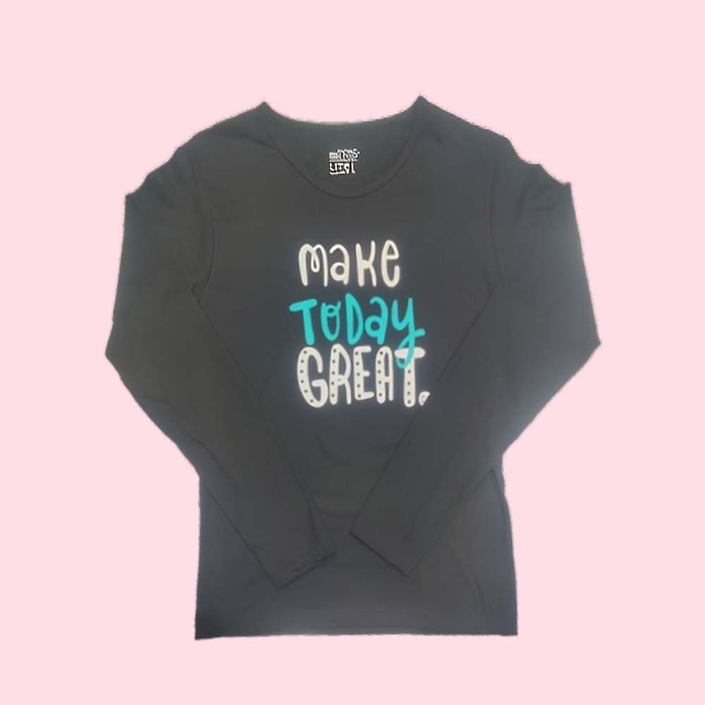 EN TRAP : Full Sleeve Loose Fit T shirt for Women, Round Neck
