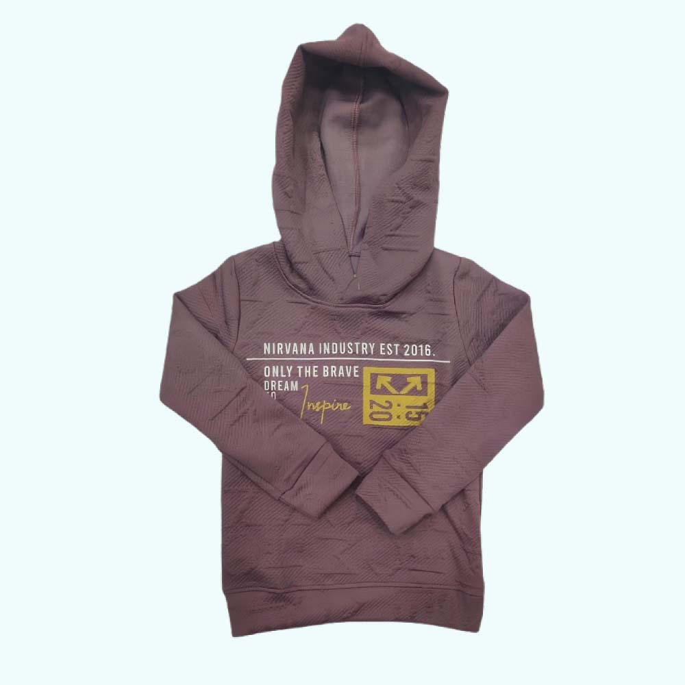 ROYAL BLOKE :  Kids Hooded Neck Graphic Print Full Sleeve T-Shirt